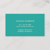 Carte De Visite Lashes Maquillage Artiste Gold Script Moderne Turq (Dos)