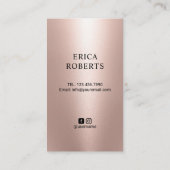 Carte De Visite Lashes maquillage Artiste Rose moderne or Eyelash (Dos)