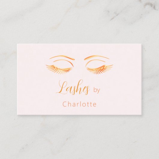 Carte De Visite Lashes maquillage artiste rose QR code (Devant)
