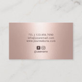 Carte De Visite Lashes Maquillage Artiste Salon Rose Or Metallic (Dos)