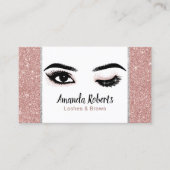 Carte De Visite Lashes maquillage Artiste Wink Oeil Beauté Rose Or (Devant)