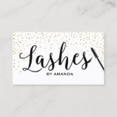 Carte De Visite Lashes Maquillage Classic Script Confetti Or Moder (Devant)