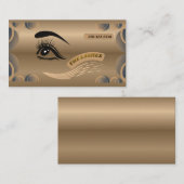 Carte De Visite Lashes Modern Blue Minimalist Eye Illustration  (Devant / Derrière)