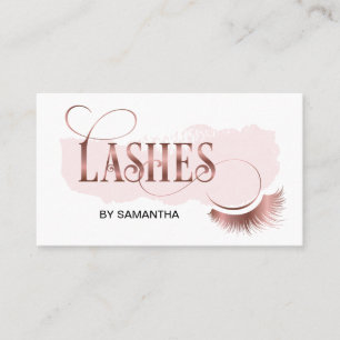 Carte De Visite Lashes Moderne Rose Typographie Or Maquillage Arti