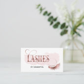 Carte De Visite Lashes Moderne Rose Typographie Or Maquillage Arti (Debout devant)