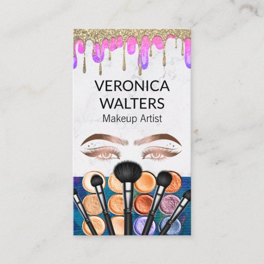 Carte De Visite Lashes oculaires | Beauté maquillage parties scint (Devant)