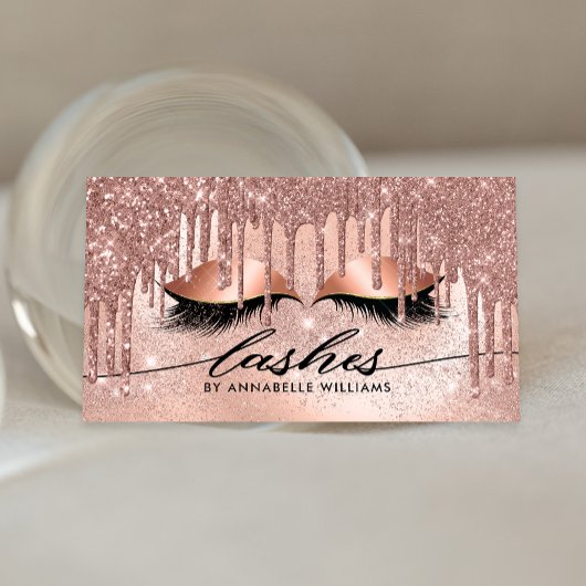 Carte De Visite Lashes Or Rose moderne