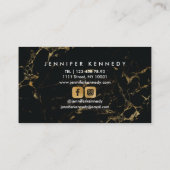 Carte De Visite Lashes Parties scintillant d'or Typographie Script (Dos)