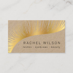 Carte De Visite Lashes Peintre de maquillage d'or rustique