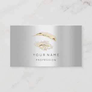 Carte De Visite Lashes professionnels Brosses logo maquillage Gold