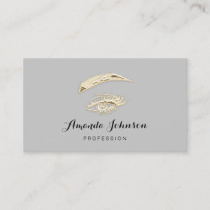 Carte De Visite Lashes professionnels Brosses logo maquillage Gold