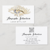 Carte De Visite Lashes professionnels Brosses logo maquillage Or B (Devant / Derrière)
