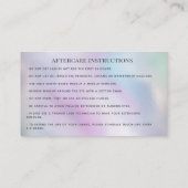 Carte De Visite Lashes Prolongation des instructions d'après-soins (Dos)
