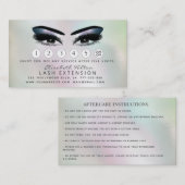 Carte De Visite Lashes Prolongation des instructions d'après-soins (Devant / Derrière)