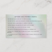 Carte De Visite Lashes Prolongation des instructions d'après-soins (Dos)