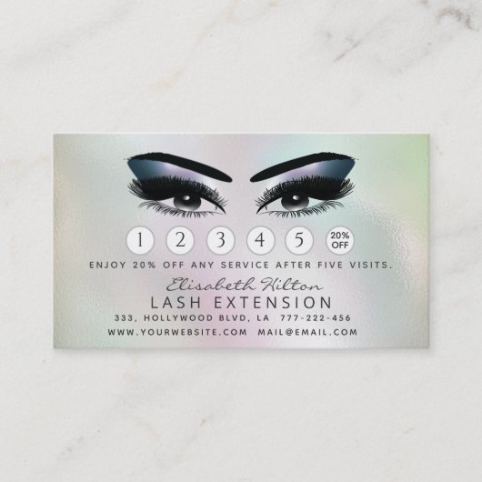 Carte De Visite Lashes Prolongation des instructions d'après-soins (Devant)