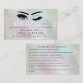 Carte De Visite Lashes Prolongation des instructions d'après-soins (Devant / Derrière)
