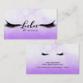 Carte De Visite Lashes Purple Sparkle Glamor Eyelashes maquillage (Devant / Derrière)