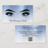Carte De Visite *~* Lashes QR Brows Extensions BLUE parties scinti (Devant / Derrière)