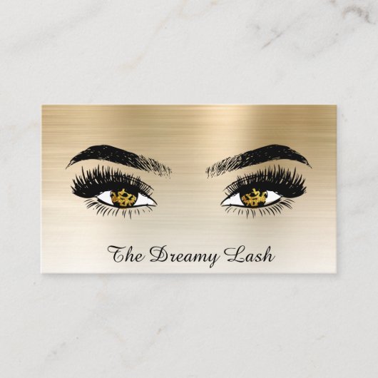 Carte De Visite *~* Lashes QR Brows Extensions Gold Parties scinti (Devant)