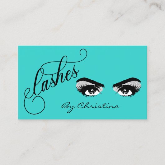 Carte De Visite Lashes Robin's Oeuf Blue parties scintillant Eyela (Devant)