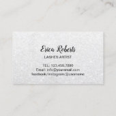 Carte De Visite Lashes & Rose Lips Maquillage Artiste Beauté Argen (Dos)