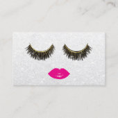 Carte De Visite Lashes & Rose Lips Maquillage Artiste Beauté Argen (Devant)
