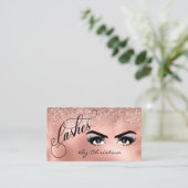 Carte De Visite Lashes Rose manuscrit Gold Eyelash Eyes (Debout devant)