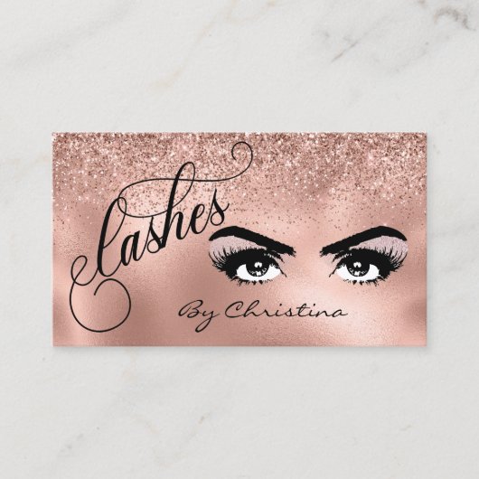 Carte De Visite Lashes Rose manuscrit Gold Eyelash Eyes (Devant)