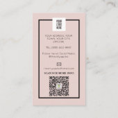 Carte De Visite Lashes rose vif Eyelash Extensions maquillage (Dos)
