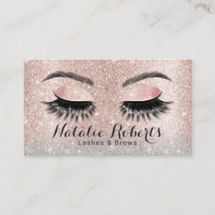 Carte De Visite Lashes Salon Eyelash Extensions Blush Rose or
