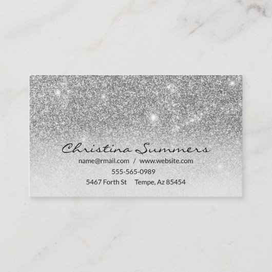 Carte De Visite Lashes Script Argent Ombre parties scintillant Eye (Dos)