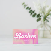 Carte De Visite Lashes Super rose rétro (Debout devant)