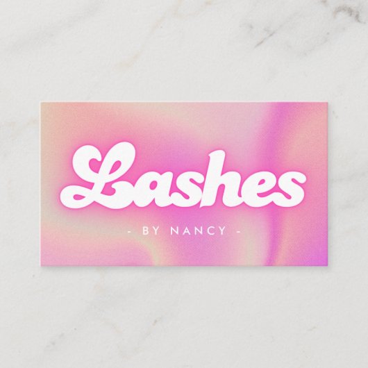 Carte De Visite Lashes Super rose rétro (Devant)