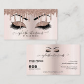 Carte De Visite Lashist de maquillage de Parties scintillant rose (Devant / Derrière)