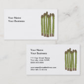 Carte De Visite L'asperge verte transperce l'amant végétal (Devant / Derrière)