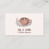 Carte De Visite Latte Boho Avec Fleurs Personnalisées (Devant)