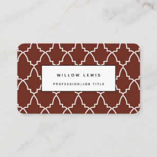 Carte De Visite Lattice marocain Bourgogne personnalisé Moderne