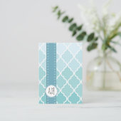 Carte De Visite Latticework Bleu, Ombre, Quatrefoil, Trellis (Debout devant)