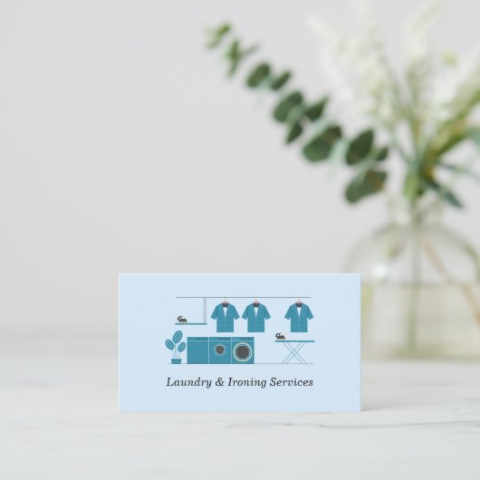 Carte De Visite Laundry & Ironing Services (Debout devant)