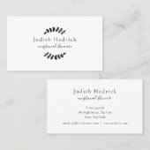 Carte De Visite Laurel Feuille noir et blanc (Devant / Derrière)