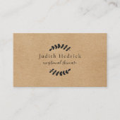 Carte De Visite Laurel Feuille Rustic Kraft (Devant)