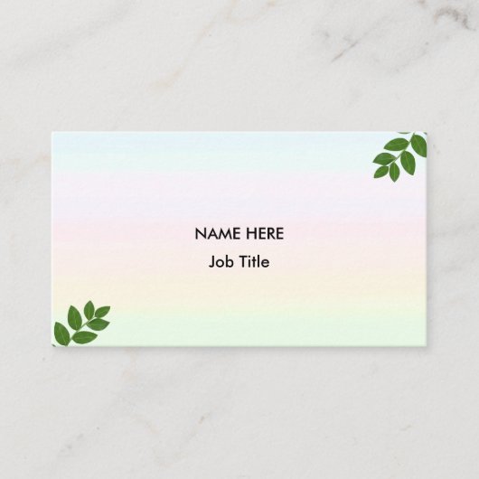 Carte De Visite Laurel Feuilles sur Pastel Colors (Devant)