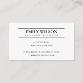 CARTE DE VISITE LAUREL WREATH BLACK GOLD FLORA NOMINATION INITIALE (Dos)