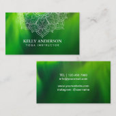 Carte De Visite L'aurore et mandala d'instructeur de yoga (Devant / Derrière)