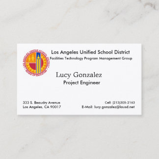 Carte De Visite LAUSD Business Card