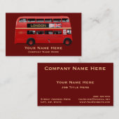 Carte De Visite L'autobus de rouge de Londres (Devant / Derrière)