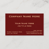 Carte De Visite L'autobus de rouge de Londres (Dos)