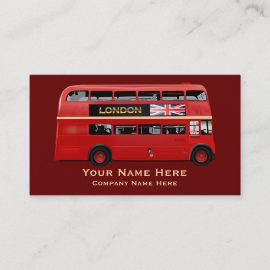 Carte De Visite L'autobus de rouge de Londres (Devant)