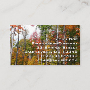 Carte De Visite L'automne dans la forêt Photographie d'automne col